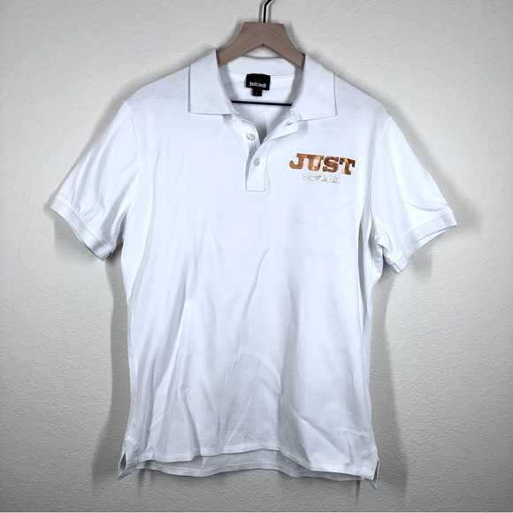 Just Cavalli Metallic Logo Polo Large EUC - Picture 3 of 9